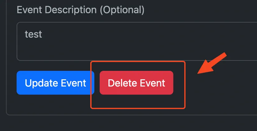 Delete Event Button